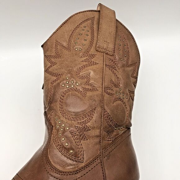 Very Volatile Denver Cowboy Boots Women's 9 Brown Studded Western Heeled Boot - Picture 11 of 13